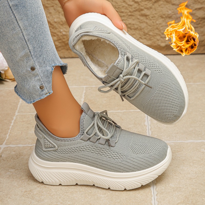 2027년 여성용 아웃도어 워킹 스니커즈, 통기성이 좋 - Knit Fabric Lace Up Sneakers 리뷰 및 가격